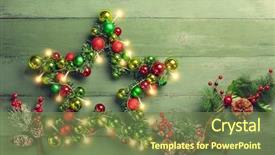  Presentation with rustic lights - Cool new slides with decorative christmas star with colored backdrop and a tawny brown colored foreground