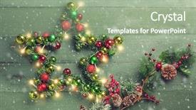  Presentation with rustic lights - Beautiful presentation theme featuring decorative christmas star with colored backdrop and a mint green colored foreground