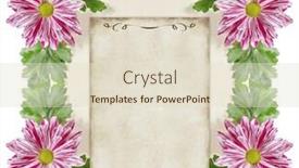  Presentation with chrysanthemum - Beautiful presentation theme featuring chrysanthemum flowers and old paper backdrop and a lemonade colored foreground