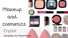  Presentation with cosmetics - PPT theme featuring decorative cosmetics and female accessory on white background background and a white colored foreground