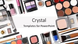  Presentation with cosmetics - PPT layouts consisting of decorative cosmetics on white background background and a light gray colored foreground