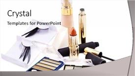  Presentation with eyelashes - Colorful presentation theme enhanced with decorative cosmetics with false eyelashes isolated backdrop and a white colored foreground