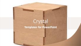  Presentation with box - Colorful presentation design enhanced with decorative-cubic-plywood-box-isolated backdrop and a coral colored foreground