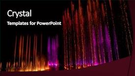 Presentation with water fountain - Colorful slide deck enhanced with decorative dancing water jet led backdrop and a  colored foreground