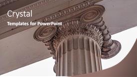  Presentation with greek column - Slides enhanced with decorative-detail-of-an-ancient background and a tawny brown colored foreground