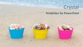  Presentation with egg - Slide deck enhanced with decorative-easter-egg-baskets background and a sky blue colored foreground