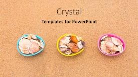  Presentation with egg - Colorful slide set enhanced with decorative-easter-egg-baskets backdrop and a coral colored foreground