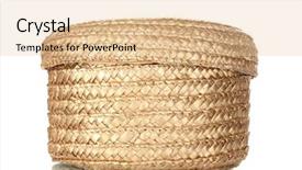  Presentation with lid - Theme consisting of decorative-empty-wicker-basket background and a lemonade colored foreground