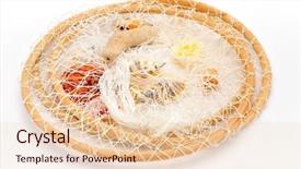  Presentation with fishing net - Beautiful slides featuring decorative fishing net against white backdrop and a lemonade colored foreground