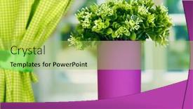  Presentation with flowers vase - Slides enhanced with decorative flowers in vase on windowsill background and a yellow colored foreground