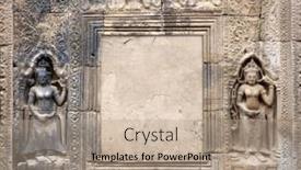  Presentation with cambodia - Presentation design with decorative-frame-with-wall-carving background and a coral colored foreground