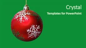  Presentation with snowflakes - Presentation consisting of decorative globe with snowflakes red green background background and a forest green colored foreground