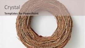  Presentation with handcraft - Cool new PPT layouts with decorative-handcraft-festive-wreath backdrop and a mint green colored foreground