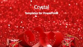  Presentation with glitter - Slide deck enhanced with decorative hearts of red ribbon and gifts on shiny glitter background background and a crimson colored foreground