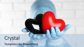  Presentation with brick wall - Colorful PPT layouts enhanced with decorative hearts on brick wall backdrop and a  colored foreground