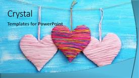  Presentation with hearts - Colorful PPT layouts enhanced with decorative hearts on wooden background backdrop and a arctic colored foreground