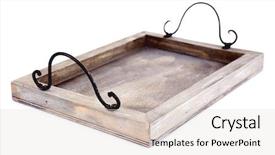  Presentation with old books on a wooden - Colorful presentation theme enhanced with decorative old wooden tray isolated backdrop and a lemonade colored foreground