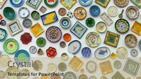  Presentation with ornamental border for the design - Colorful presentation enhanced with decorative-ornamental-plates backdrop and a coral colored foreground