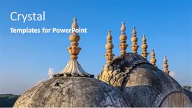  Presentation with india fort - Presentation consisting of decorative-ornaments-on-top background and a teal colored foreground