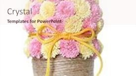  Presentation with paper quilling colorful paper flowers - Slide set consisting of vase over white quilling background and a lemonade colored foreground