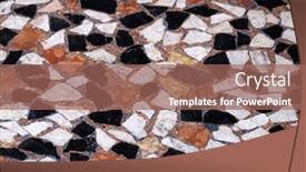  Presentation with pavement - PPT theme featuring decorative pavement texture pattern of gravel stones colorful texture background background and a violet colored foreground