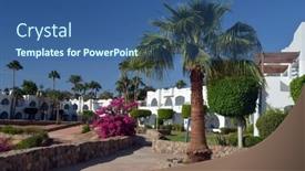  Presentation with egypt - Slide set consisting of decorative-plants-in-sharm-el background and a ocean colored foreground