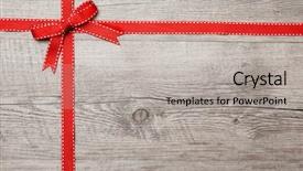  Presentation with red bow - Beautiful presentation theme featuring decorative red ribbon and bow backdrop and a light gray colored foreground