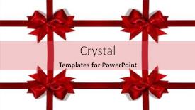  Presentation with satin - Colorful theme enhanced with decorative red satin bow frame isolated on white background backdrop and a red colored foreground