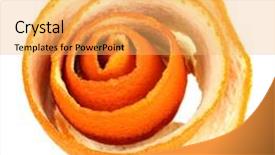  Presentation with orange peel isolated - Beautiful slide deck featuring decorative rose from dry orange peel isolated on white backdrop and a yellow colored foreground