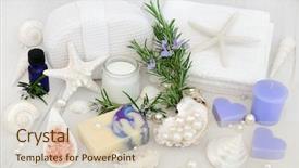  Presentation with aromatherapy rosemary essential oil - Amazing slide set having decorative shells and pearl backdrop and a lemonade colored foreground