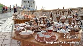  Presentation with bosnia - Beautiful slide deck featuring decorative-souvenirs-and-handicrafts backdrop and a tawny brown colored foreground