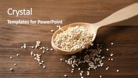  Presentation with organic - Colorful presentation design enhanced with decorative spoon with sprouted organic backdrop and a tawny brown colored foreground