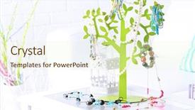  Presentation with jewelry - Presentation enhanced with decorative stand with jewelry background and a soft green colored foreground