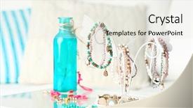  Presentation with jewelry - PPT layouts with decorative stand with jewelry background and a sky blue colored foreground
