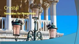  Presentation with street lamps - Presentation having decorative-street-lamps-facade-decoration background and a tawny brown colored foreground