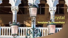  Presentation with street lamps - PPT layouts enhanced with decorative-street-lamps-facade-decorative background and a tawny brown colored foreground