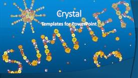  Presentation with summer flowers - Cool new presentation theme with decorative summer letters and symbols from color flowers backdrop and a teal colored foreground