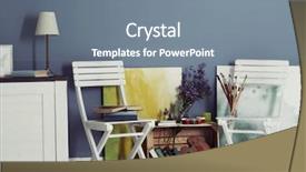  Presentation with furniture design - Audience pleasing presentation theme consisting of decorative things - room design with white furniture backdrop and a gray colored foreground