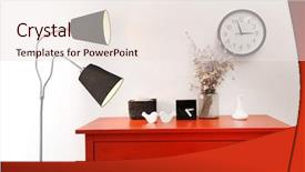  Presentation with red beet root - Beautiful PPT theme featuring decorative things - room interior with red wooden backdrop and a sky blue colored foreground