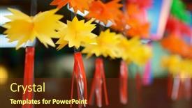  Presentation with japan - Slides enhanced with decorative-trimming-hanging-in-narita background and a  colored foreground