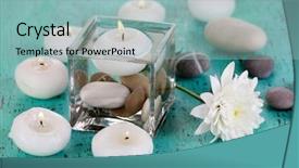  Presentation with solar water splitting - Presentation design featuring decorative vase with candles water background and a light blue colored foreground