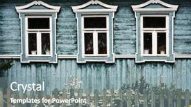  Presentation with windows - Beautiful presentation theme featuring decorative windows in suzdal russia backdrop and a seafoam green colored foreground