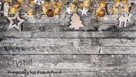  Presentation with free traditional - PPT theme featuring decorative-wooden-traditional-christmas-garlands background and a light gray colored foreground