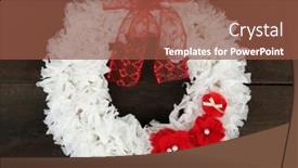  Presentation with flowers - Amazing slide set having decorative wreath with flowers on wooden background backdrop and a tawny brown colored foreground