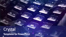  Presentation with baking concept on dark - Presentation theme having decrease - close-up dark keyboard with networking background and a navy blue colored foreground