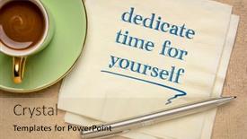  Presentation with self care - Presentation theme enhanced with dedicate-time-for-yourself-inspirational background and a coral colored foreground