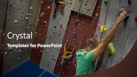  Presentation with climbing - Cool new presentation with dedicated-athelets-climbing-wall backdrop and a tawny brown colored foreground