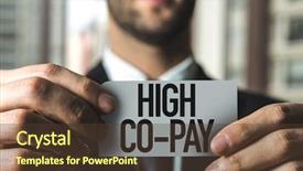  Presentation with pay - Slide set consisting of paid insurance bill - high co-pay background and a tawny brown colored foreground