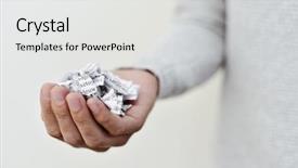  Presentation with special education young adult man - Presentation theme enhanced with deed - closeup of a young caucasian background and a white colored foreground