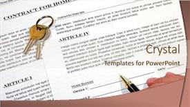  Presentation with deed - PPT layouts enhanced with deed - contract for the sale background and a lemonade colored foreground